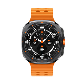 Samsung Galaxy Ultra Watch Titanium Case Smartwatch with Orange Band - LTE (2024)