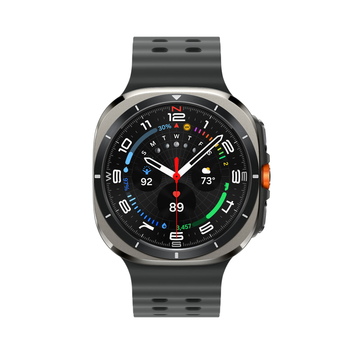 Reloj inteligente Samsung Galaxy Ultra Watch con caja de titanio color plata y correa gris - LTE