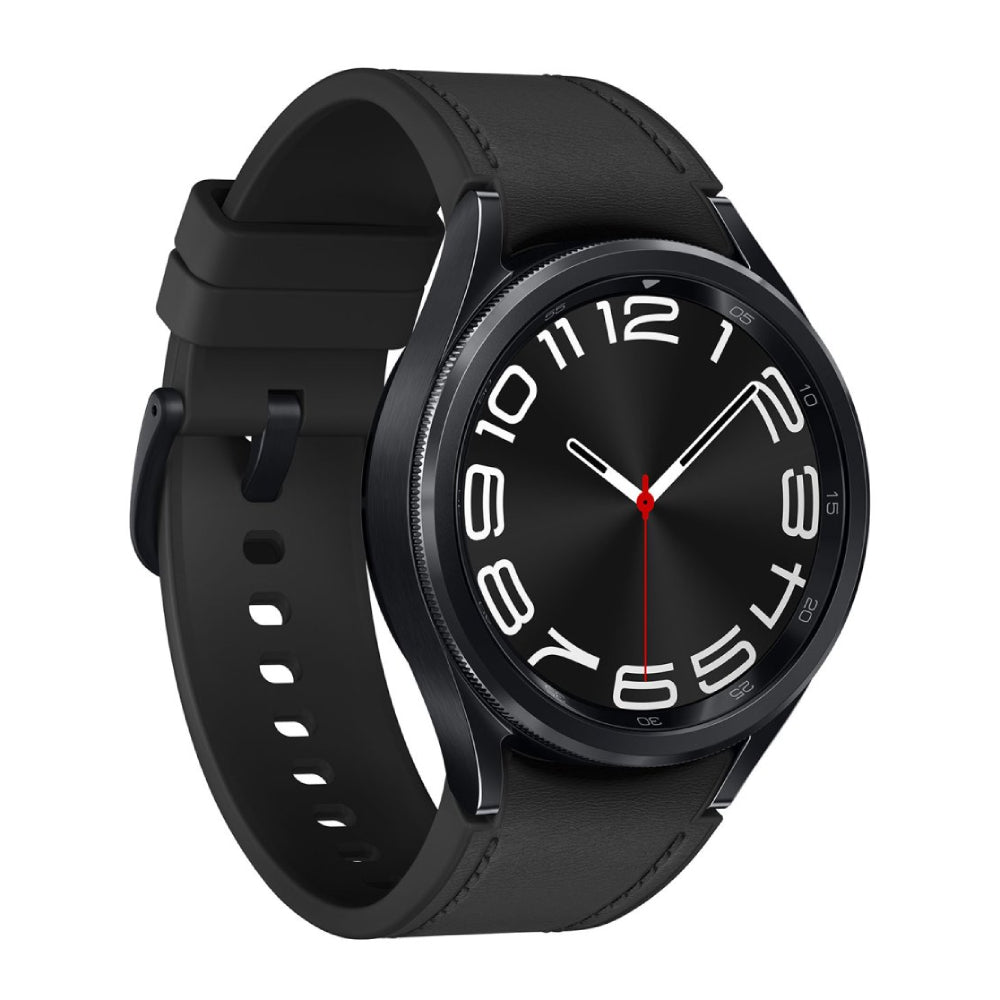 Reloj inteligente Samsung Galaxy Watch6 unisex con caja de aluminio de 43 mm y correa de cuero negra - LTE