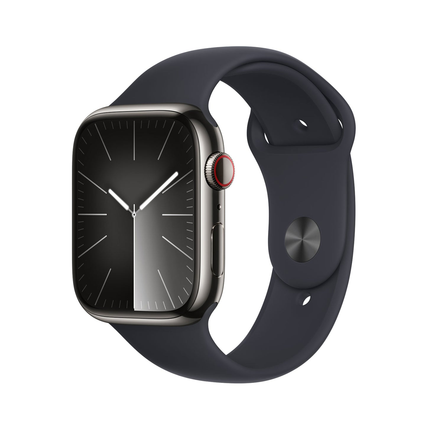 Apple Series 9 Unisex 41mm Graphite Stainless Steel Case Smartwatch with Sport Band - GPS + Cellular