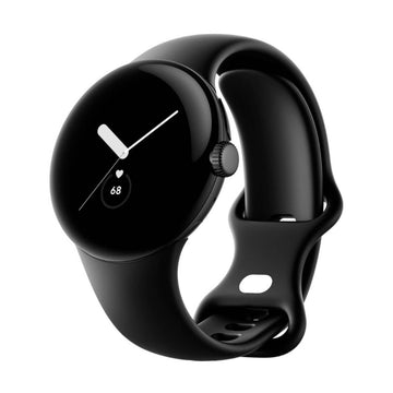 Reloj inteligente unisex Google Pixel de 41 mm con caja de acero inoxidable negra y correa activa de color obsidiana - GPS 