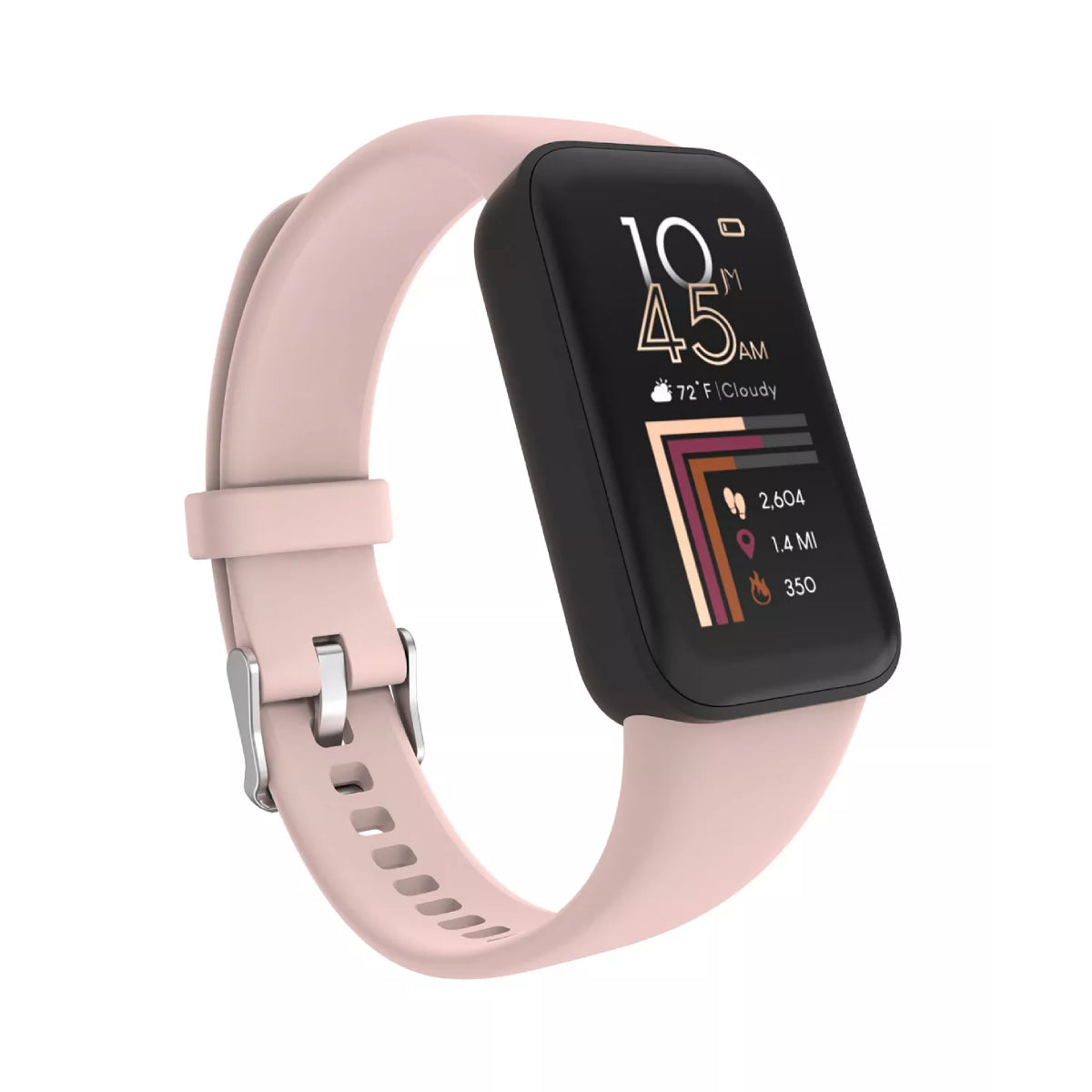 iTOUCH Jillian Michaels Unisex 22.83mm Multi-Function Smartwatch with Silicone Strap - Blush