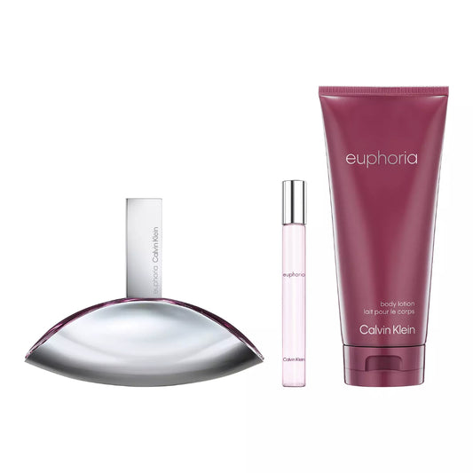 Set de regalo de 3 piezas de eau de parfum Euphoria de Calvin Klein para mujer