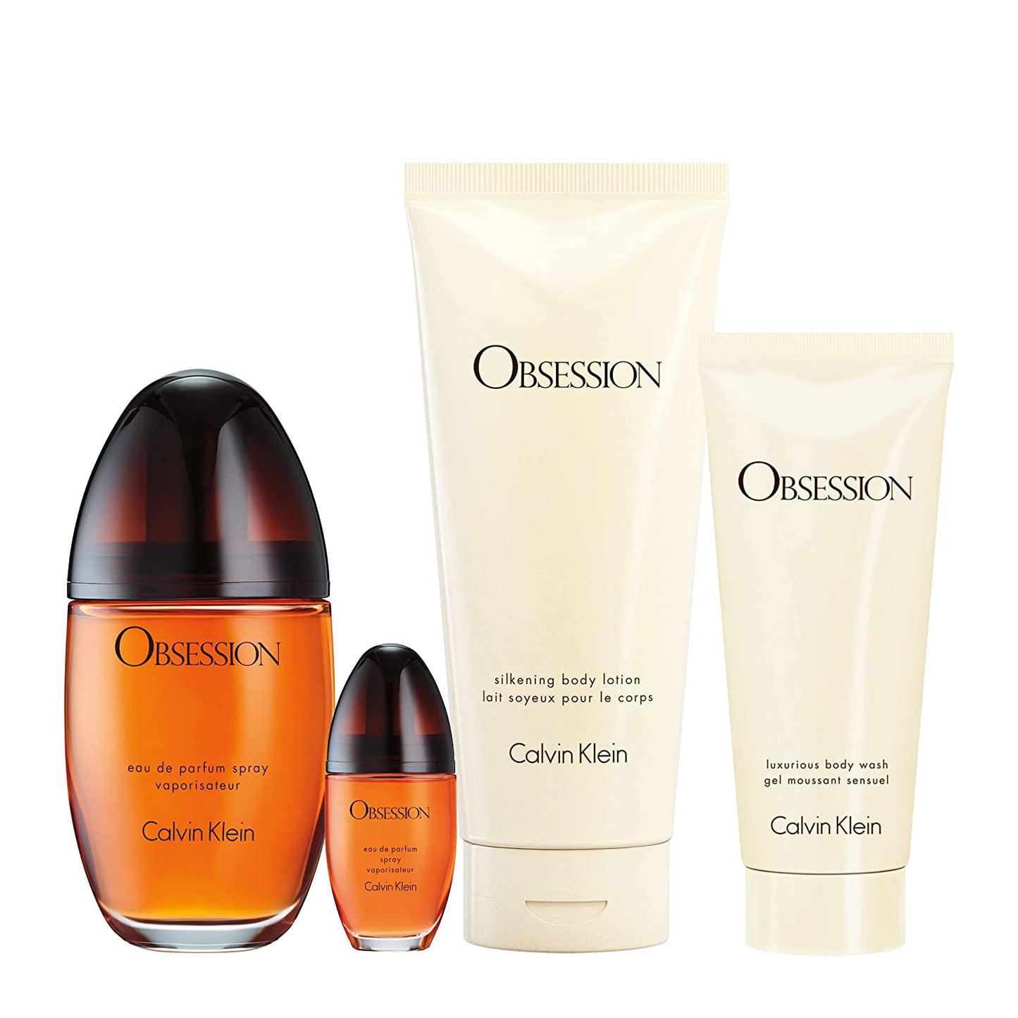 Set de regalo festivo de eau de parfum en spray para mujer Obsession de Calvin Klein (4 piezas)