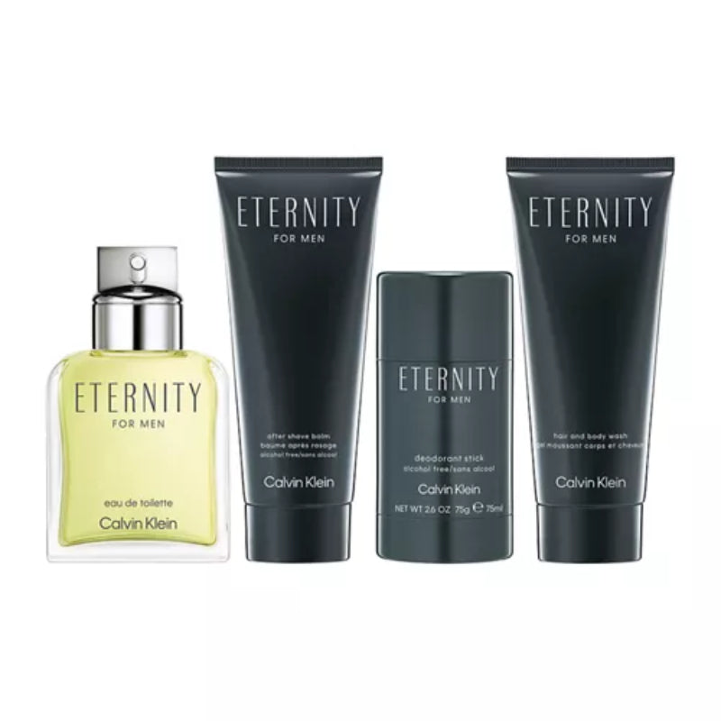 Set de regalo de 4 piezas de Eau de Toilette para hombre Eternity de Calvin Klein