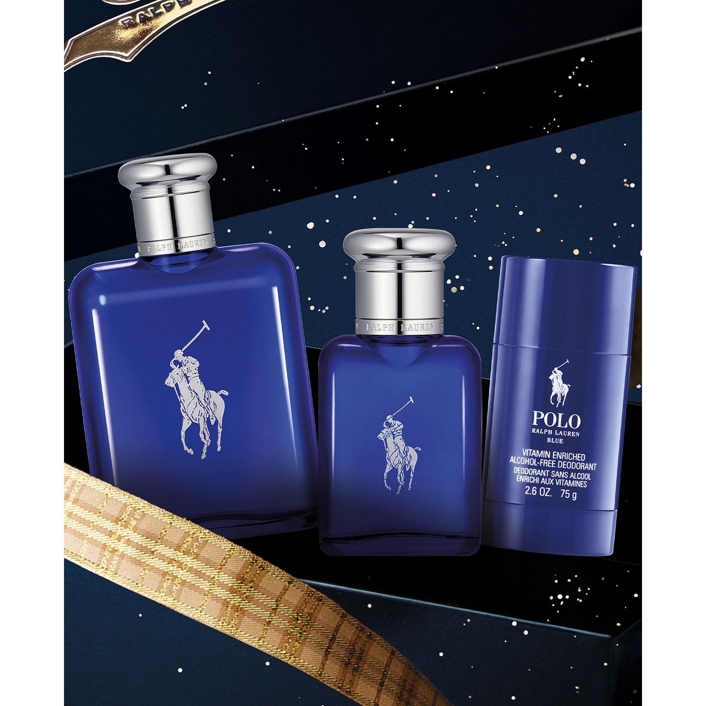 Ralph Lauren Men's Polo Blue Eau de (3-piece) Toilette Gift Set