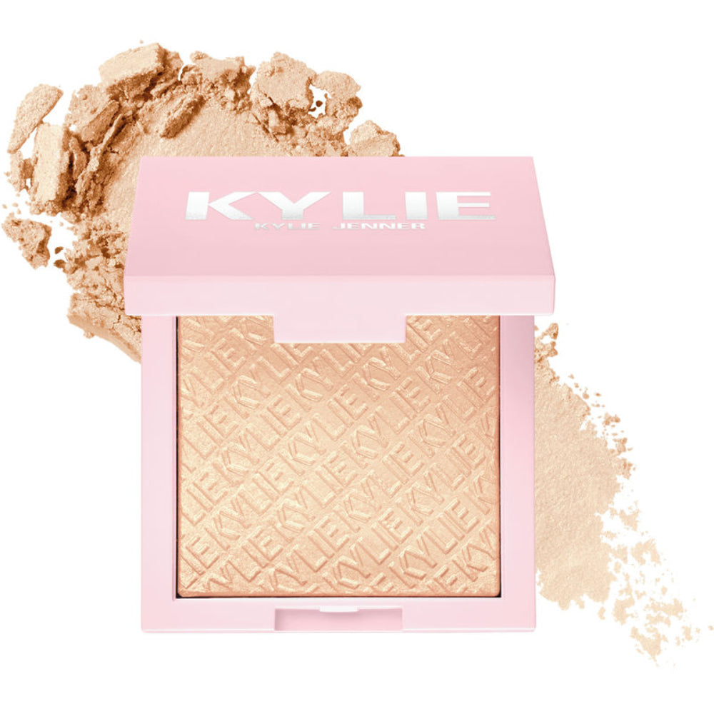 Polvo iluminador Kylighter 050 Cheers Darling de 0,28 oz de Kylie Cosmetics: fórmula que deja la piel transpirable