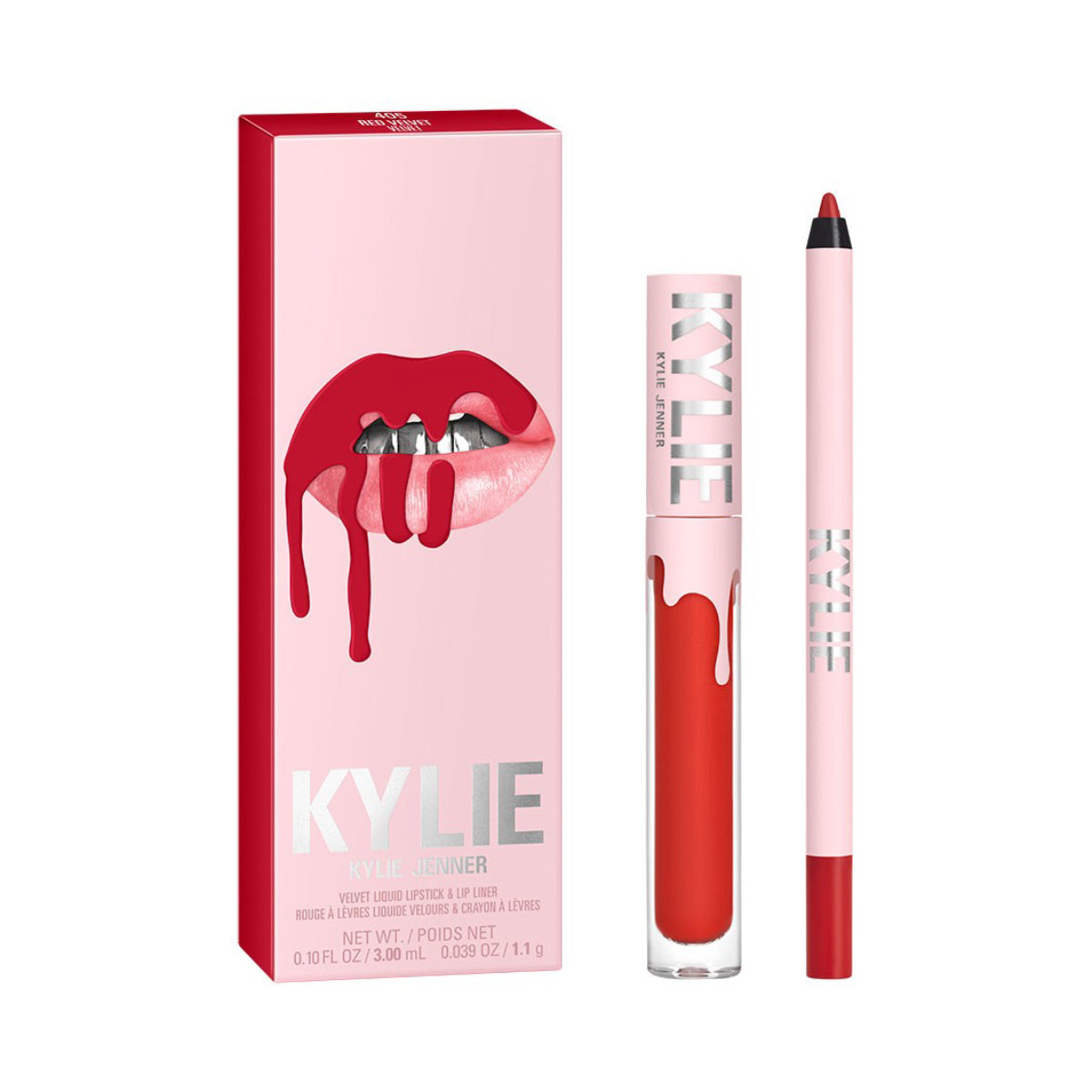 Kylie Cosmetics 0.039 oz. Matte 405 Red Velvet Lip Kit - Smudge Proof