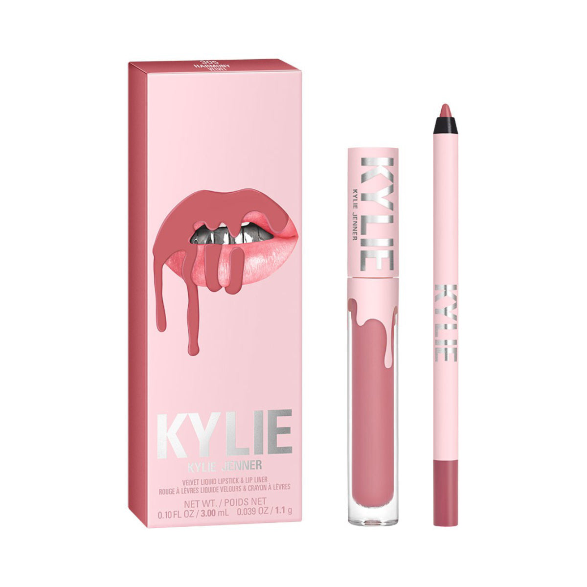 Kit de labios mate 305 Harmony Velvet de Kylie Cosmetics de 0,039 oz., a prueba de manchas