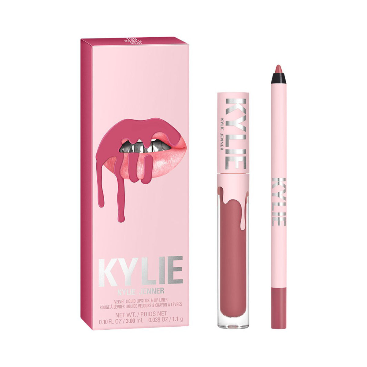 Kit de labios Matte 100 Posie K Velvet de Kylie Cosmetics de 0,039 oz., a prueba de manchas