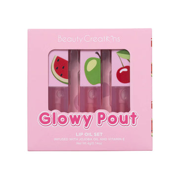 Beauty Creations Glowy Pout - Set de aceites para labios (3 sabores), 0,14 oz.