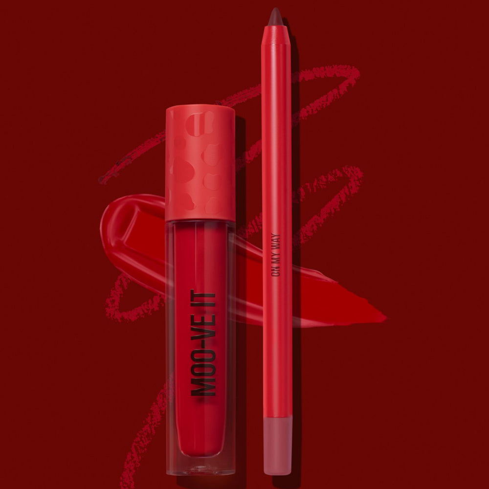 Beauty Creations Availabilippy Lip Duo Set - Moo-Ve It (Red)