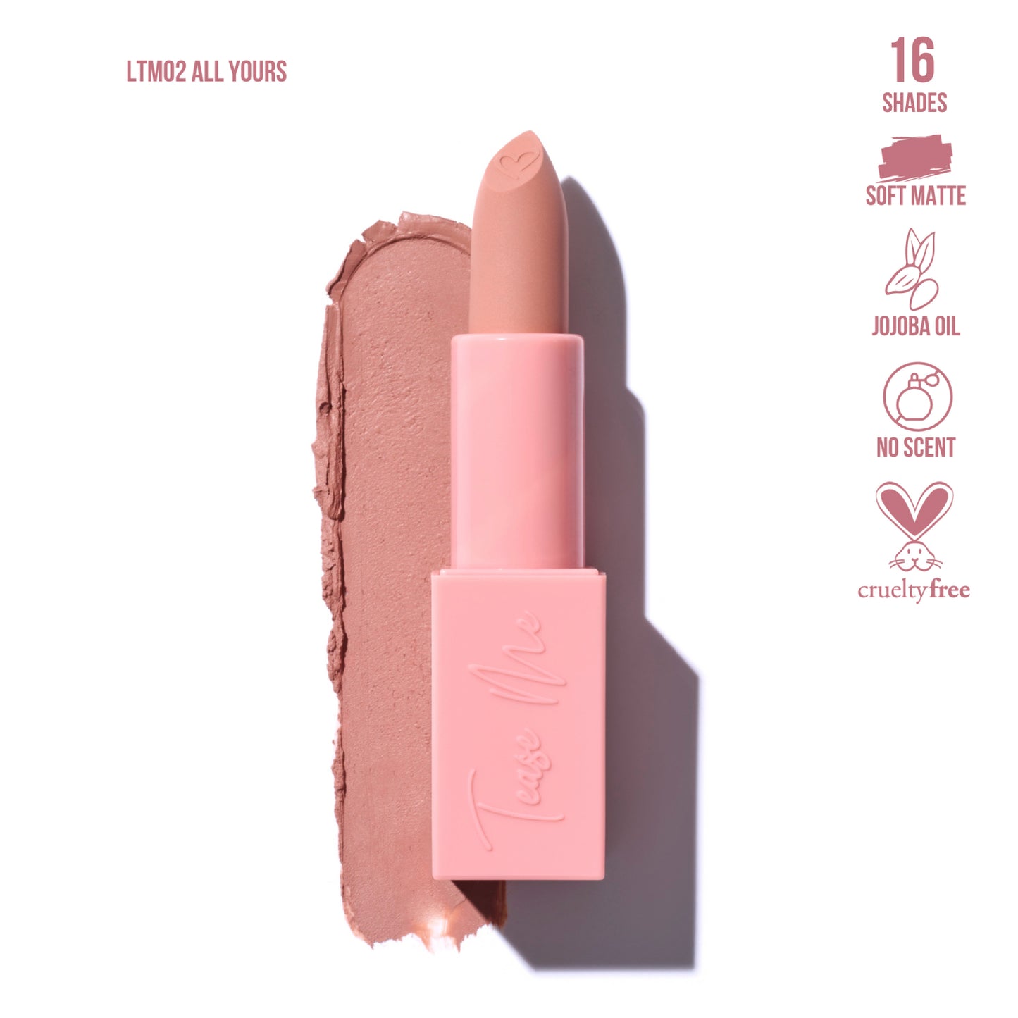 Beauty Creations Tease Me Lipstick 0.12 oz - All Yours (Beige)