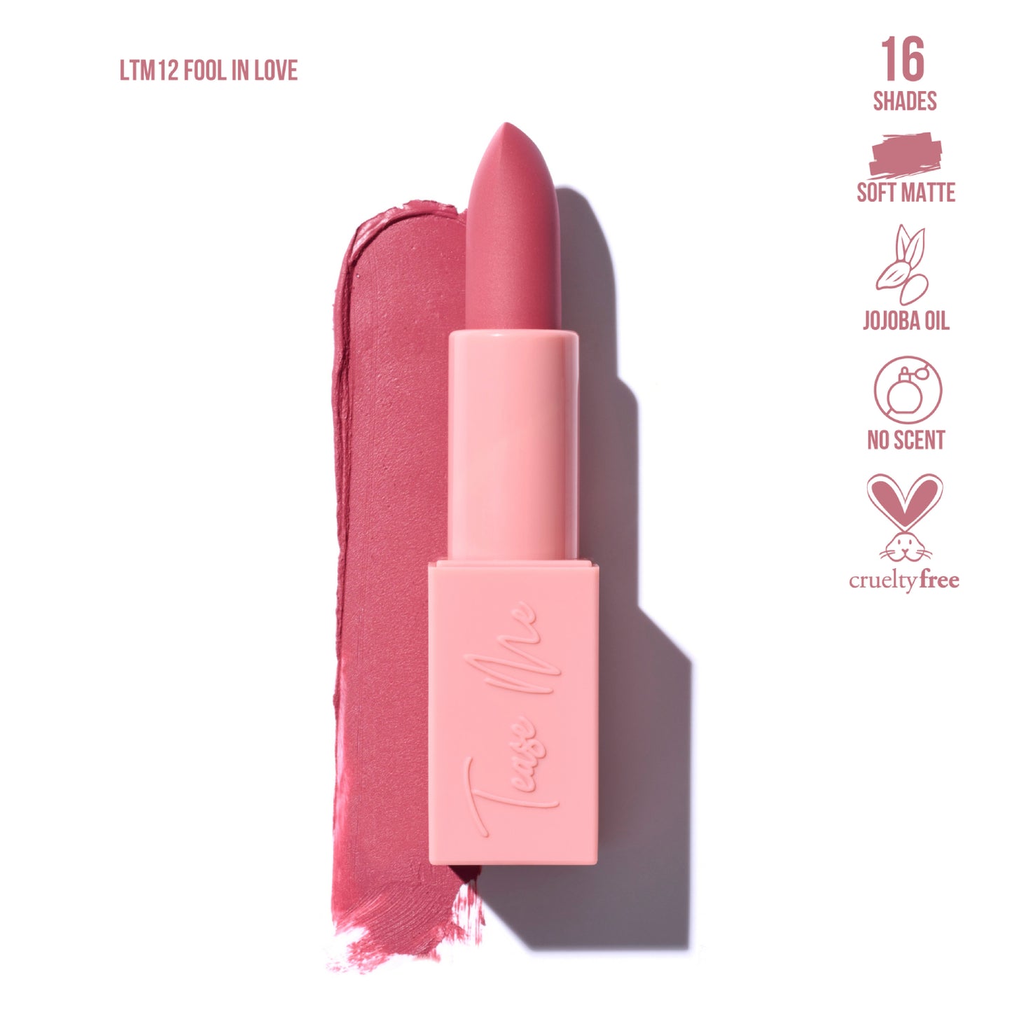 Beauty Creations Tease Me Lipstick 0.12 oz - Fool In Love (Pink)