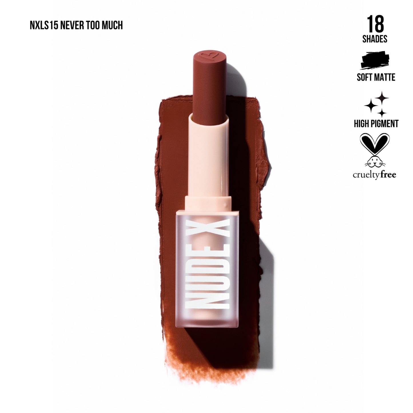 Lápiz labial Nude X de Beauty Creations, 0,13 oz - Nunca es demasiado