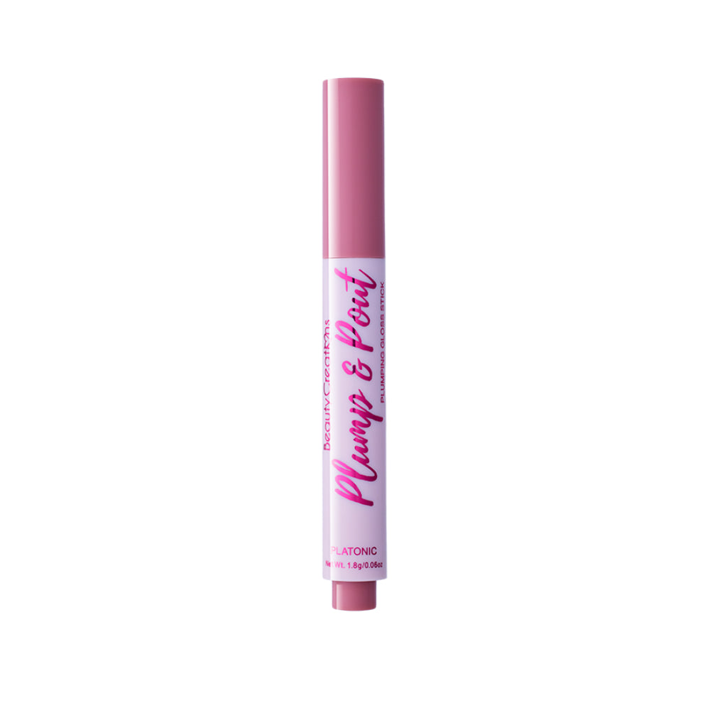 Brillo labial en barra Plump &amp; Plout de Beauty Creations: rosa platónico-polvoriento