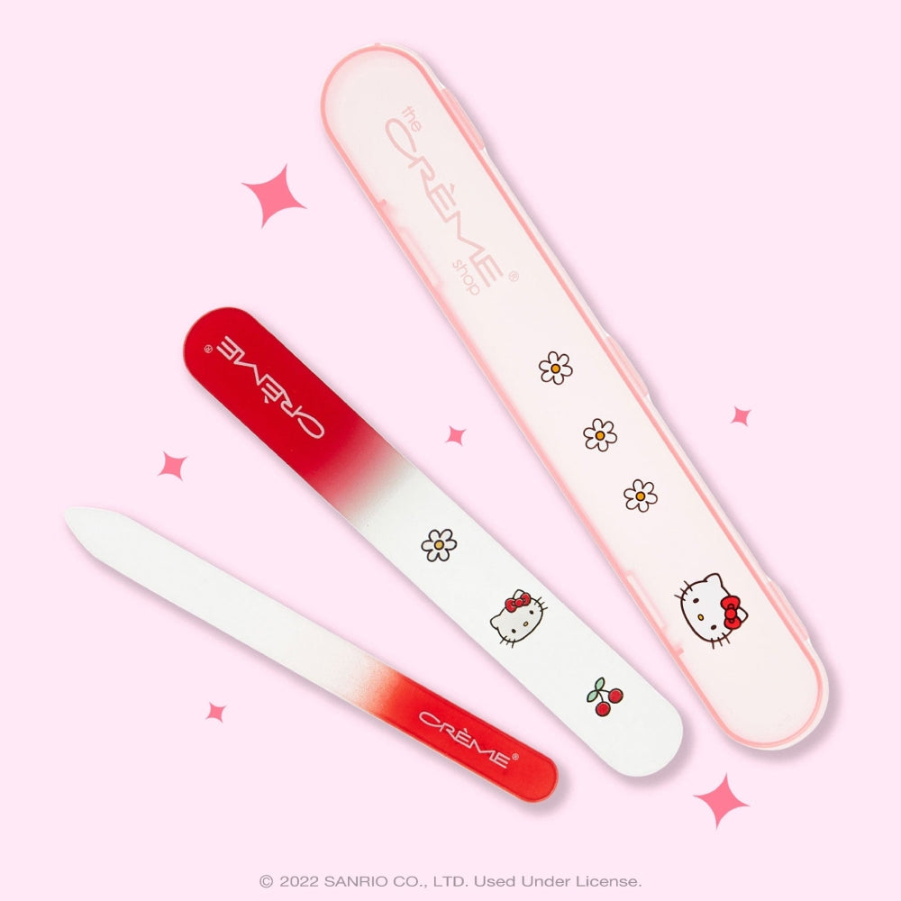 The Crème Shop Hello Kitty Premium Glass Nail File Set (3-pieces) - Red