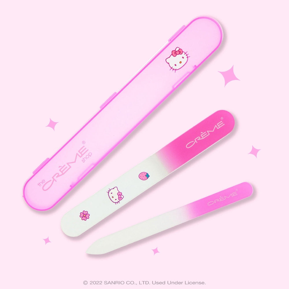 The Crème Shop Hello Kitty Premium Glass Nail File Set (3-Piece) - Pink