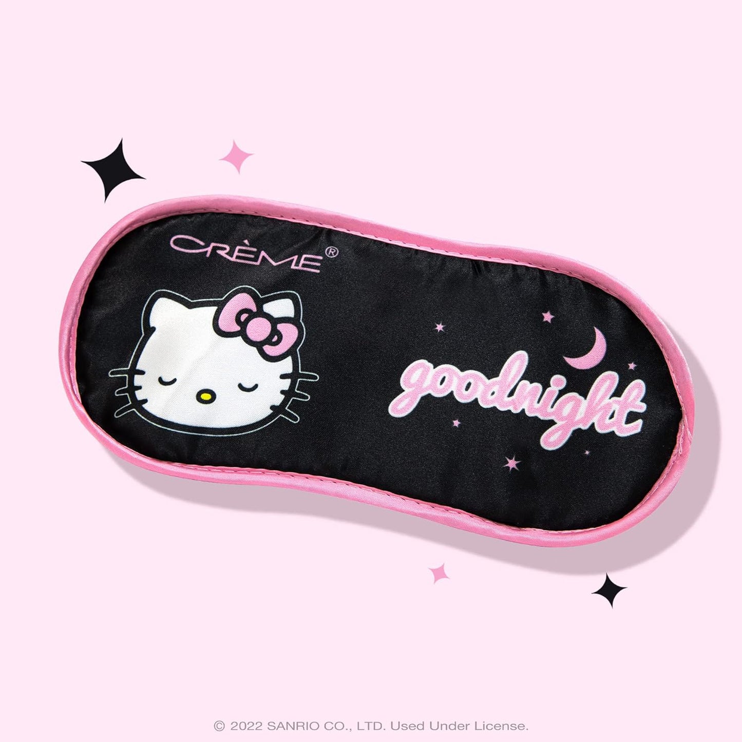 Máscara de dormir sedosa Starry Night de edición limitada de The Creme Shop x Hello Kitty - Negro/Rosa