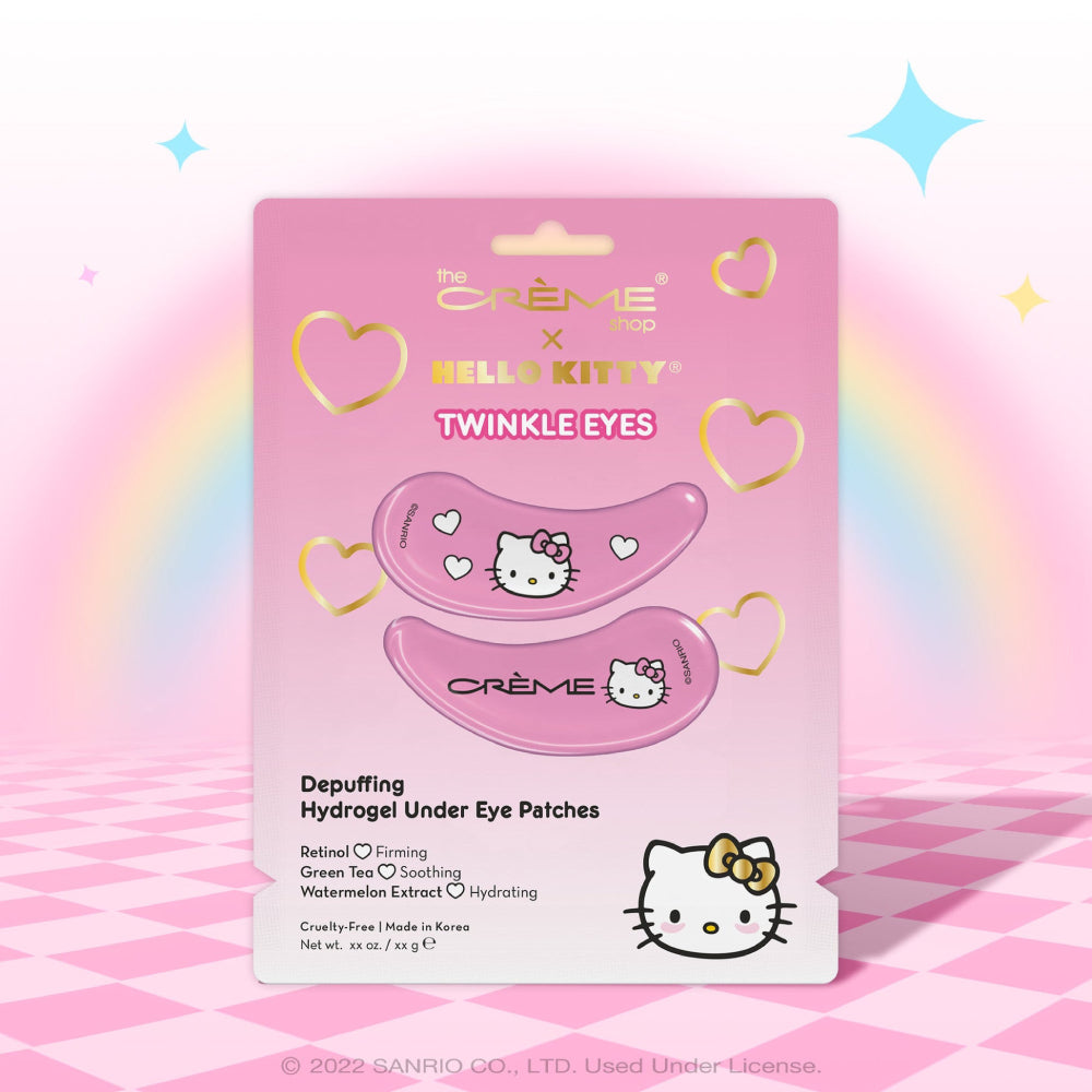 Parches de hidrogel antihinchazón para debajo de los ojos Twinkle Eyes de The Crème Shop x Hello Kitty