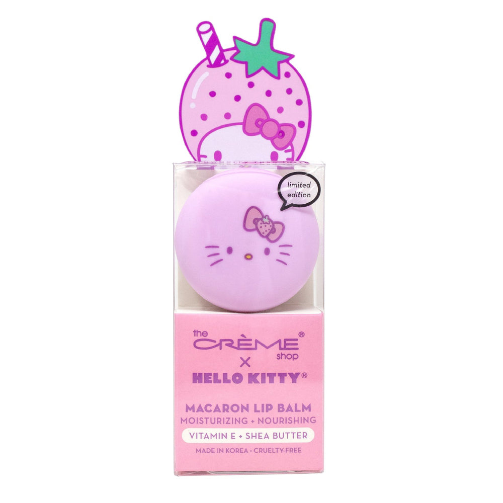 Bálsamo labial The Crème Shop x Hello Kitty Macaron de 0,26 oz - Strawberry Rose Latte