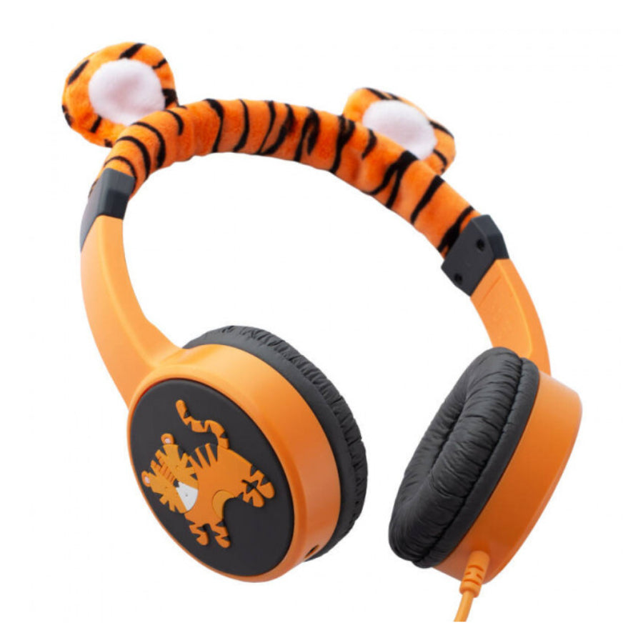 Auriculares con cable supraurales para niños peludos Planet Buddies 39091 - Charlie el tigre