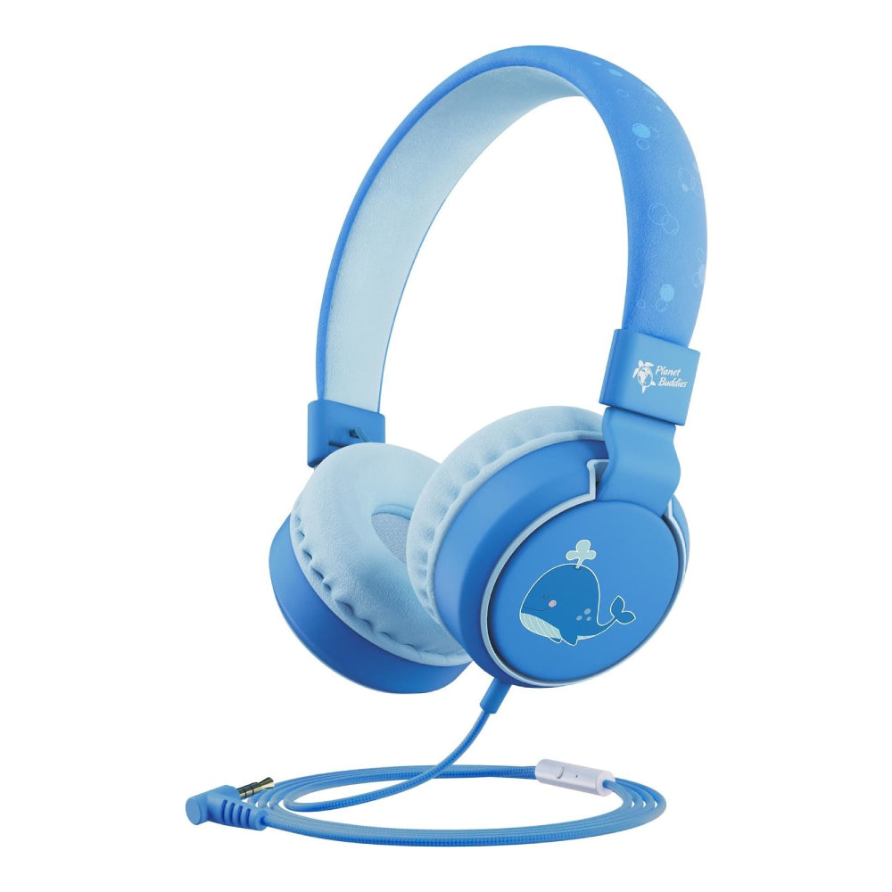 Auriculares supraurales con cable Planet Buddies Whale - Azul