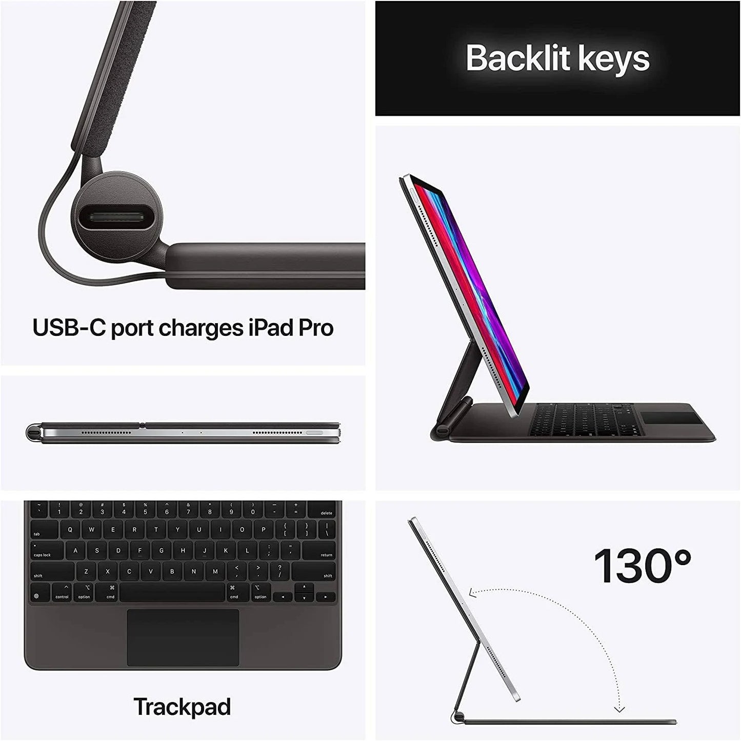 Teclado Apple Magic Keyboard para iPad Pro de 12,9" (3.ª a 6.ª generación) - Negro