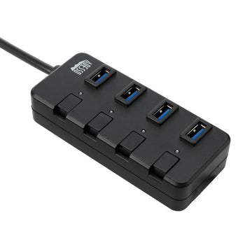 Concentrador USB de 4 puertos Adesso AUH-3040, color negro 