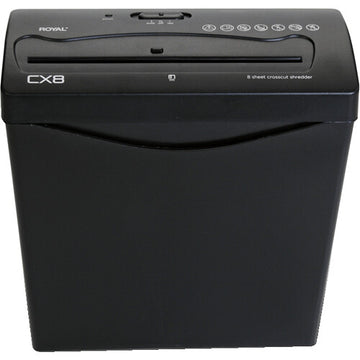 Destructora de papel de corte transversal Royal 89341P1 CX8 de 8 hojas, color negro
