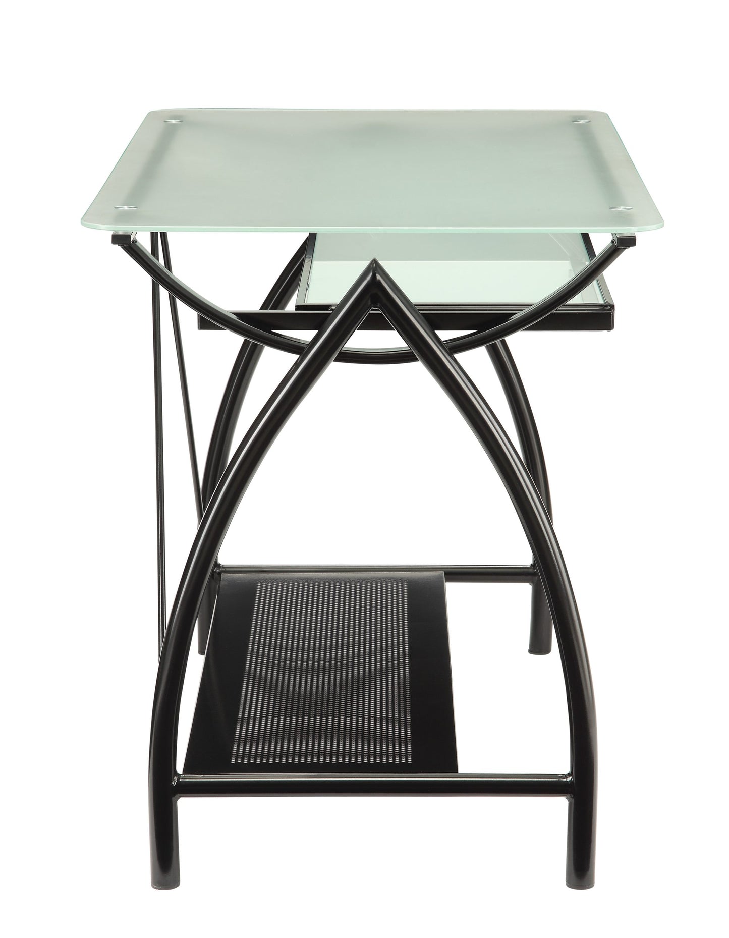 Newport 39.75" Computer Desk with Lower Storage Shelf by OSP Designs - Black/Transparent