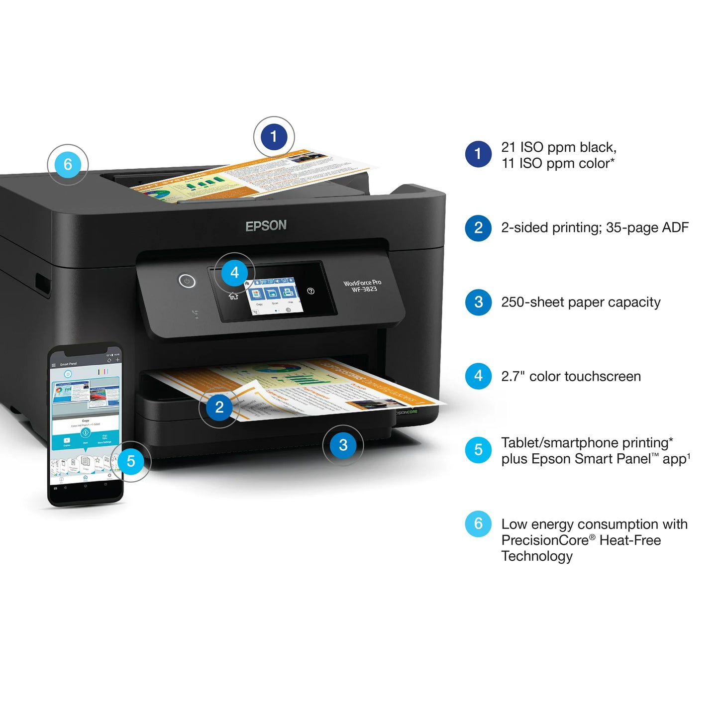 Impresora Epson WorkForce Pro, color negro