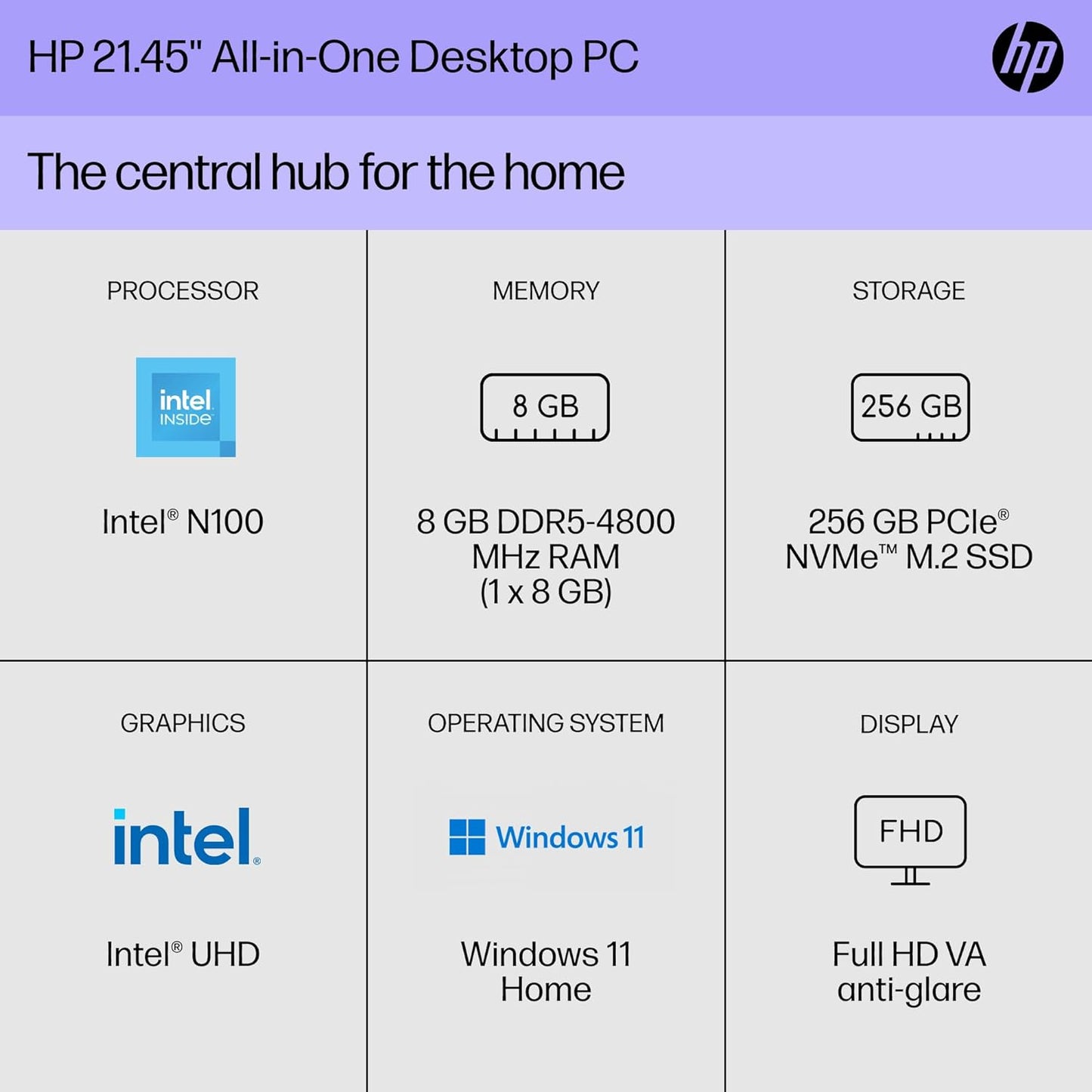 PC de escritorio multifunción HP de 21,45"