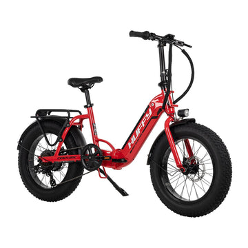 Bicicleta eléctrica plegable Huffy Centuric de 20" (negra y roja)