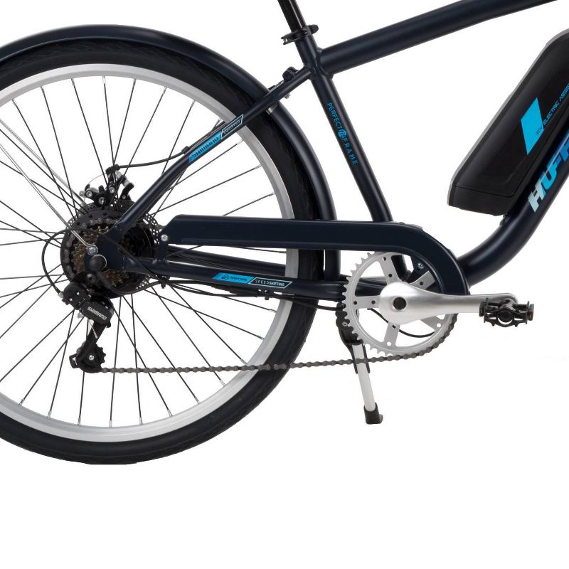 Huffy Everett Men's 27.5" Comfort Cruiser Electric Bike - Matte Blue