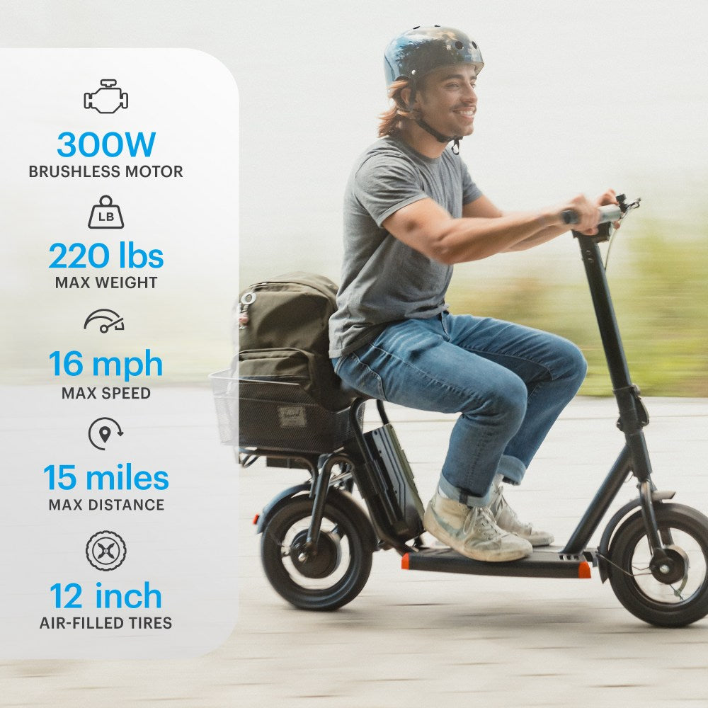 Hover-1 Alpha Cargo 12" Electric Scooter - Black