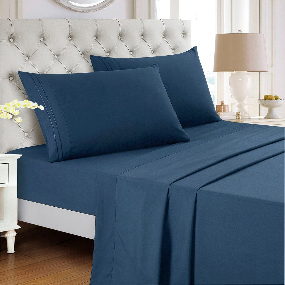 Esca JCrown Twin Size 3-Piece Comforter Set - Navy