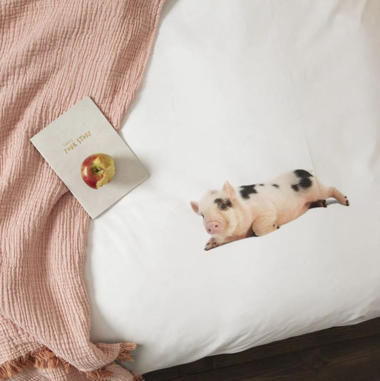 Cerdito blanco gemelo