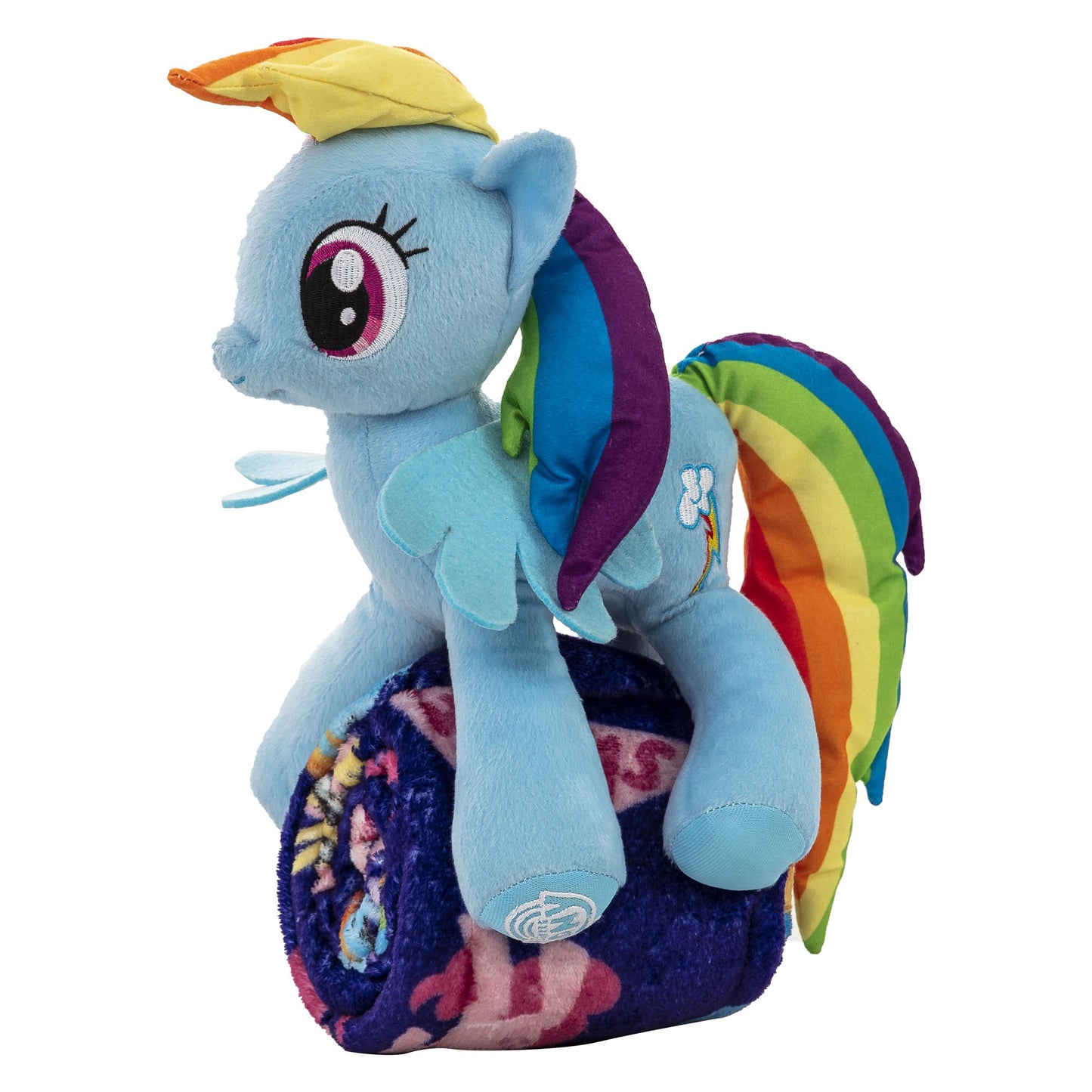 Northwest Hasbro My Little Pony, lindo juego de almohada y manta de tacto sedoso con el personaje Rainbow Dash, morado