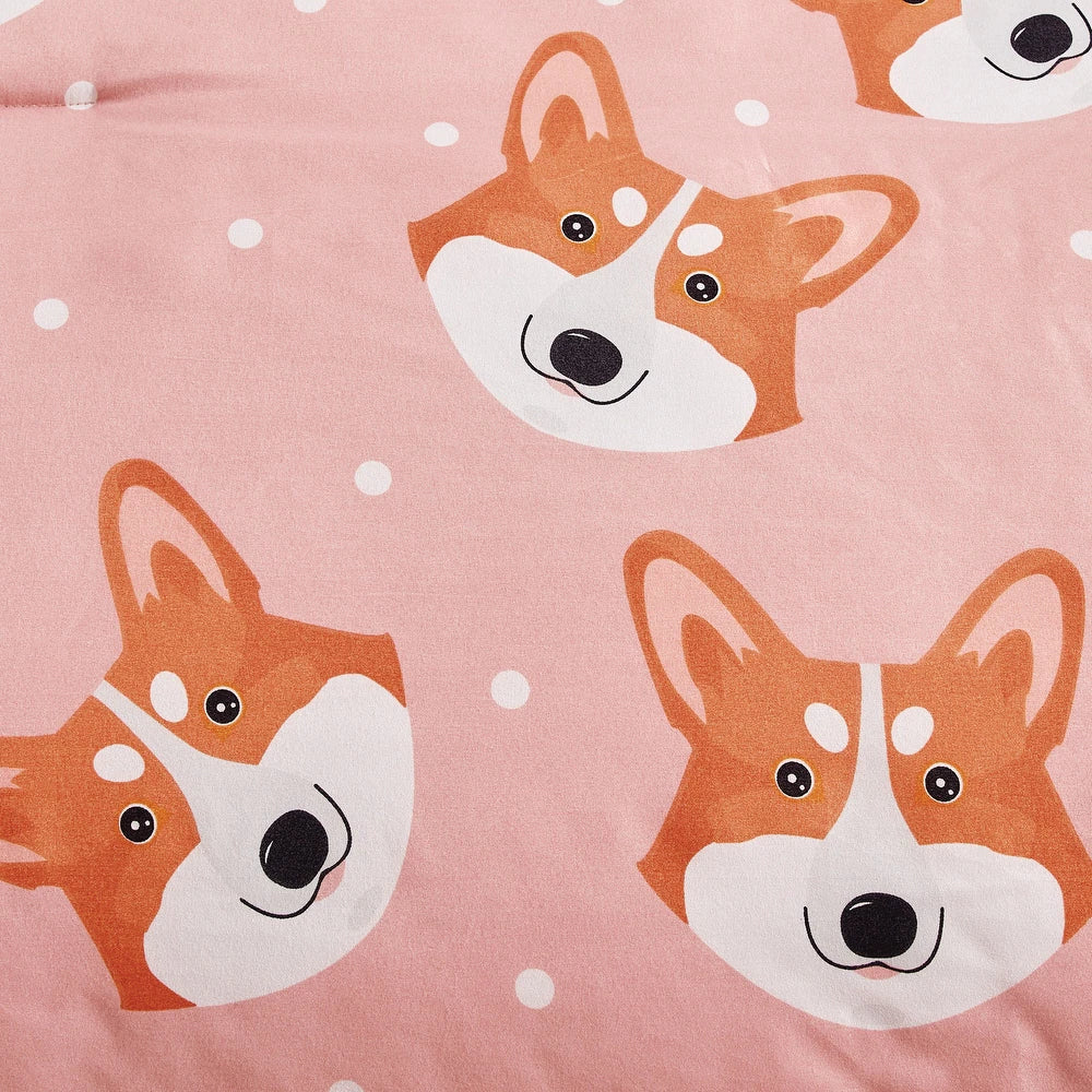 Esca Corgi Full/Queen Size 4-Piece Comforter Set - Pink