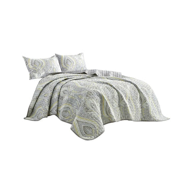 ESCA Deianira Queen Size 3-Piece Microfiber Reversible Bedspread Set - Multicolor