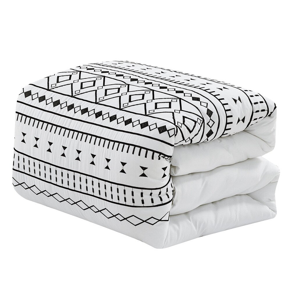 Esca Sequoia Luxury Queen Size 7-Piece Comforter Set - White