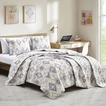 ESCA Kumani Queen Size 3-Piece Reversible Bedspread Set - Multicolor