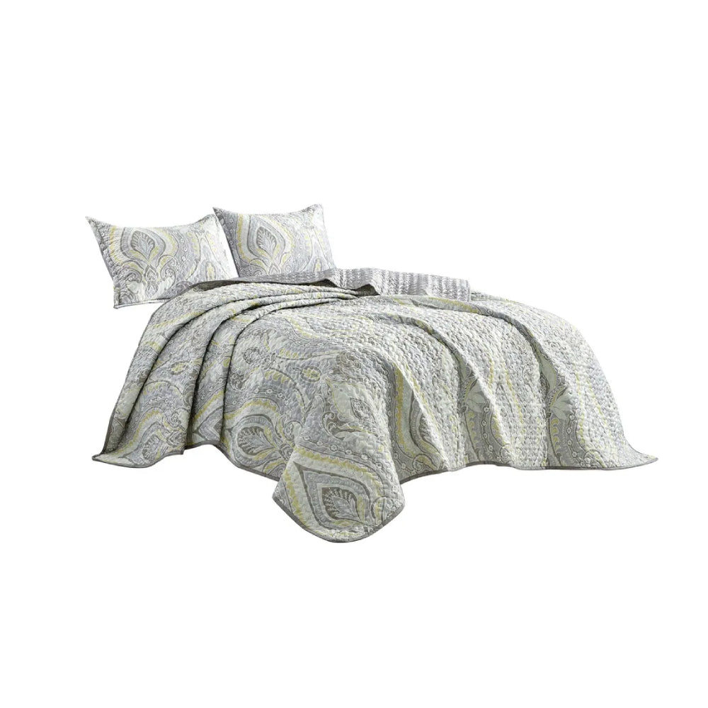 Esca Deianira King Size 3-Piece Microfiber Reversible Bedspread Set - Multicolor