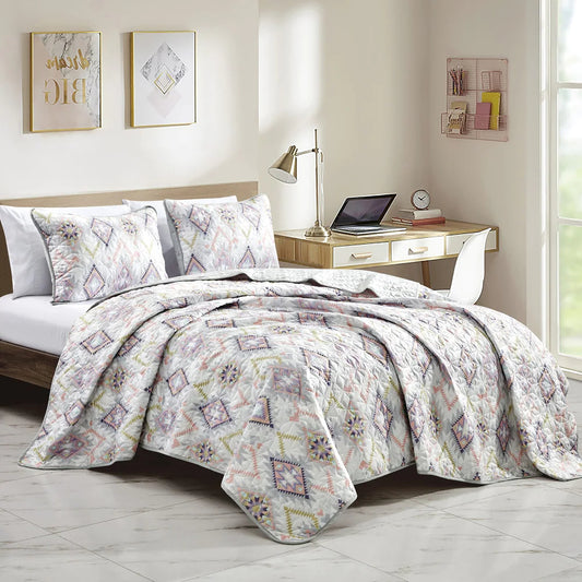 Esca Kumani King Size 3-Piece Reversible Bedspread Set - Multicolor