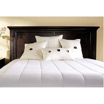 Sunbeam Quilted Queen Size Electric Heated Mattress Pad - White