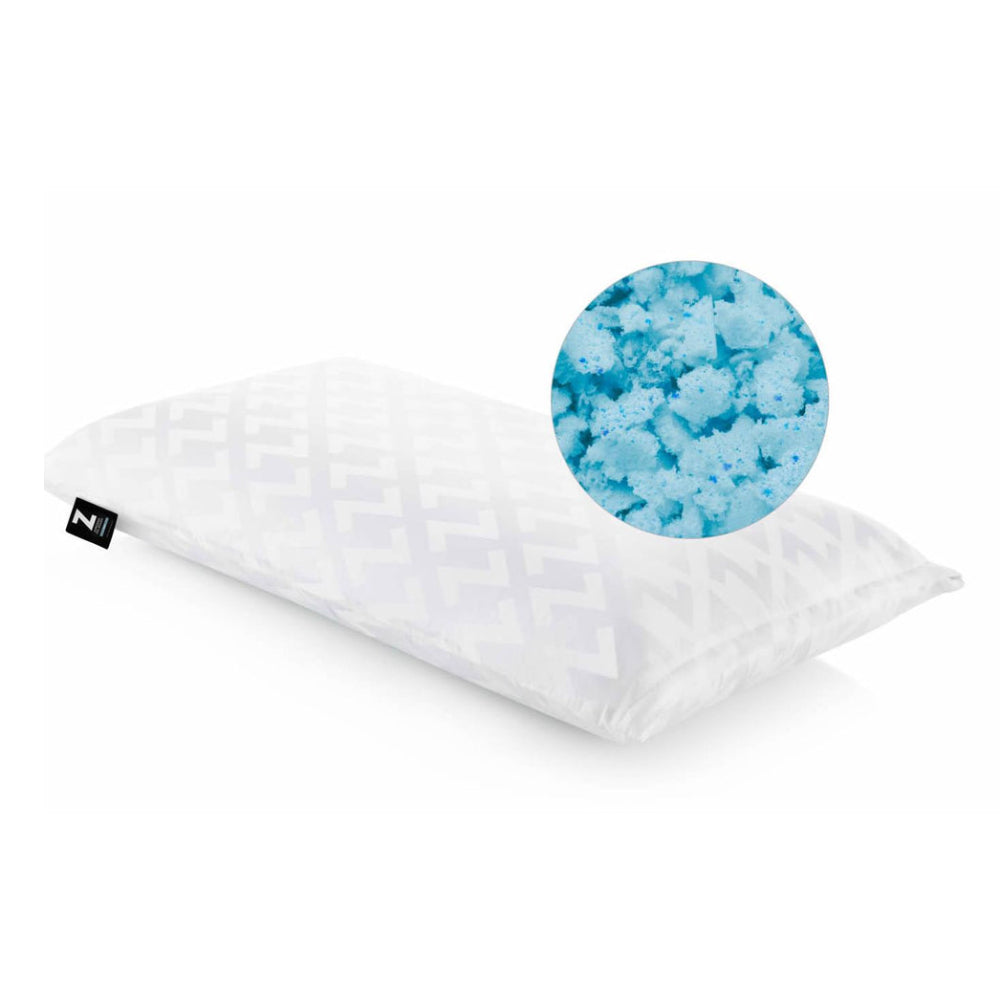 Almohada tamaño queen de masa de gel triturada Malouf - Color blanco