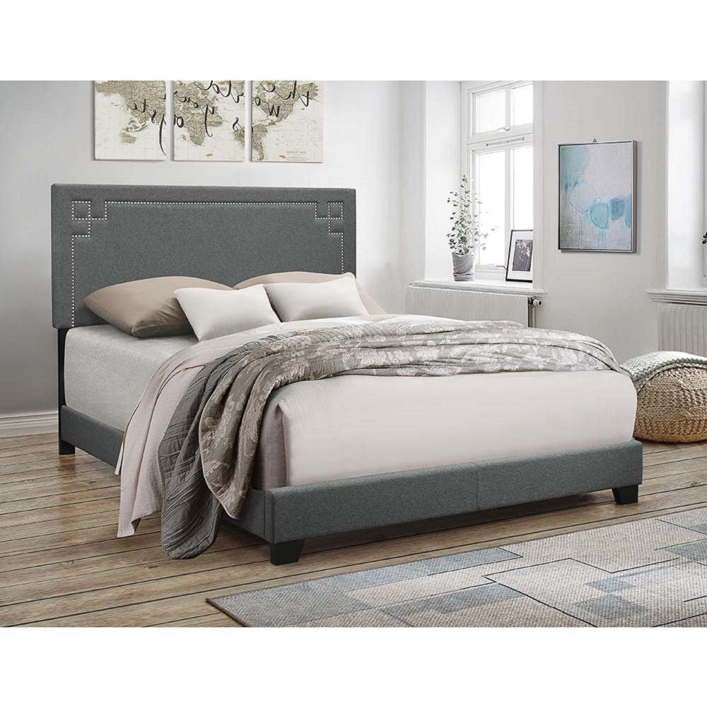 Ishiko Queen Size Bed by Acme Furniture - Gray Linen