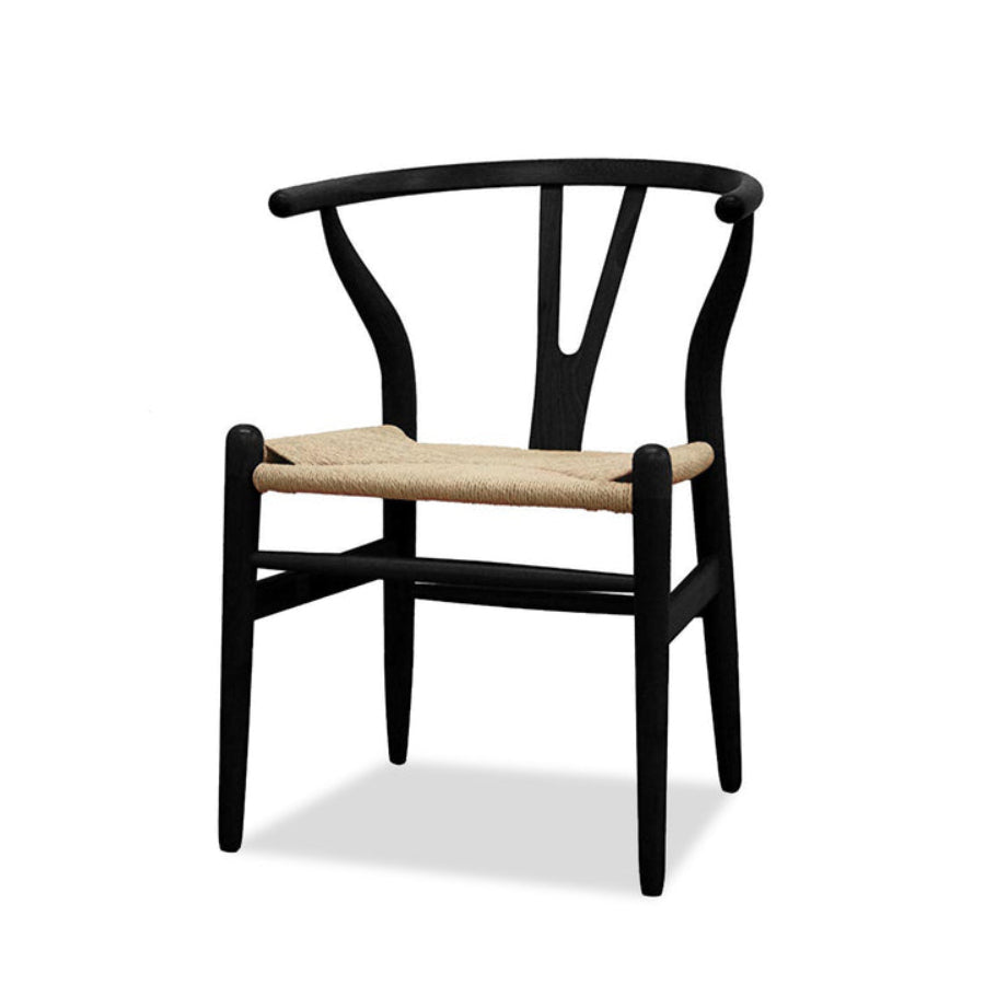 Silla de comedor clásica Wishbone de 31" de Primitive Collections (juego de 2) - Negro