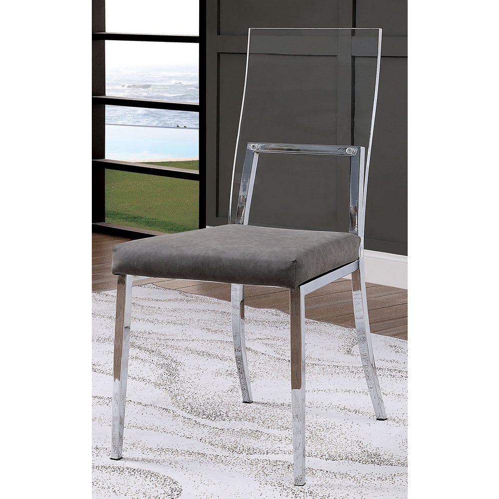 Silla auxiliar Casper con respaldo de acrílico transparente (juego de 2) de Furniture of America